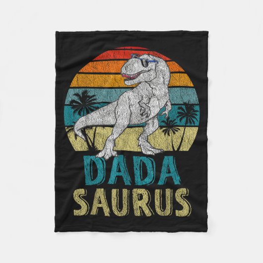 Dadasaurus T Rex Dinosaur Dada Saurus Family Match Fleecedecke (Vorderseite)