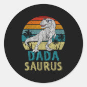 Dadasaurus T Rex Dinosaur Dada Saurus Family Match Runder Aufkleber (Vorderseite)