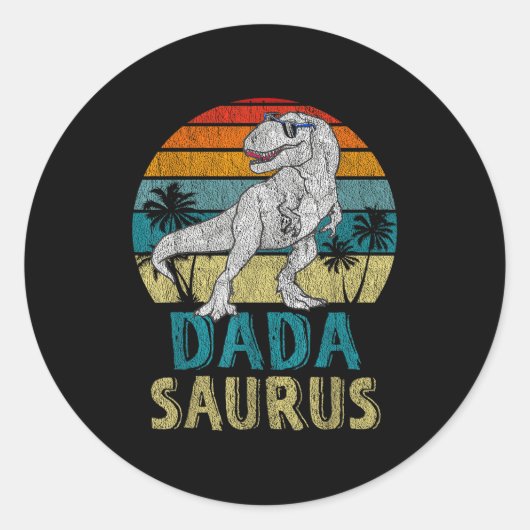 Dadasaurus T Rex Dinosaur Dada Saurus Family Match Runder Aufkleber (Vorderseite)