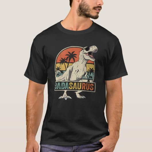 Dadasaurus T-Rex Retro Sunset Silhouette T-Shirt (Vorderseite)