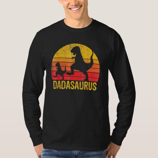 Dadasaurus T Rex und Babysaurus Dinosaur Fathers D T-Shirt (Vorderseite)