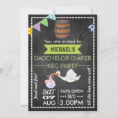 Dadchelor Baby Duschkabine Keg Party Chalkboard Einladung (Vorderseite)