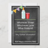 Dadchelor Baby Duschkabine Keg Party Chalkboard Einladung (Rückseite)