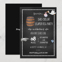 Dadchelor Baby Duschkabine Keg Party Chalkboard
