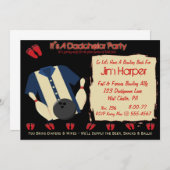 Dadchelor Bowling Party Einladungen (Vorne/Hinten)