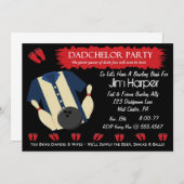 Dadchelor Bowlings-Party Einladungen (Vorne/Hinten)