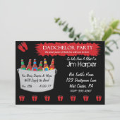 Dadchelor Diaper Keg-Party Einladungen (Stehend Vorderseite)