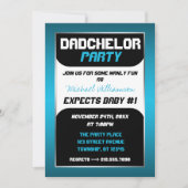 Dadchelor Party - Blauer und schwarzer Einladung (Vorderseite)
