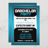 Dadchelor Party - Blauer und schwarzer Einladung (Vorne/Hinten)