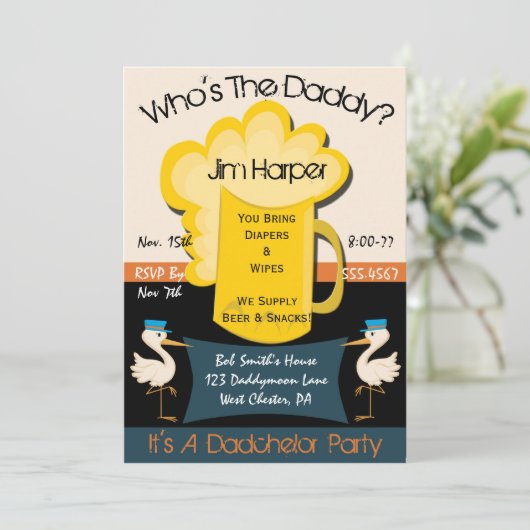 Dadchelor Party Einladungen (Stehend Vorderseite)