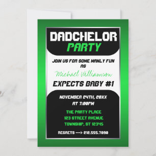 Dadchelor Party - grüne und schwarze Einladungen