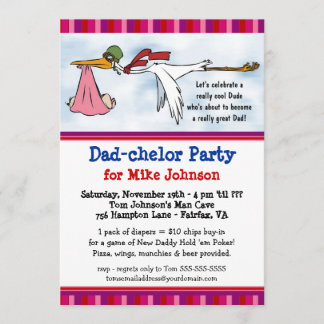 Dadchelor Party - Niedliche Daddy Shower Einladung