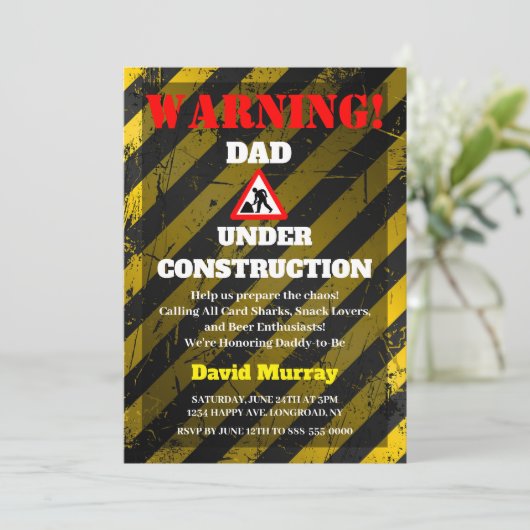 Dadchelor Party | VATER im Bau Einladung (Stehend Vorderseite)