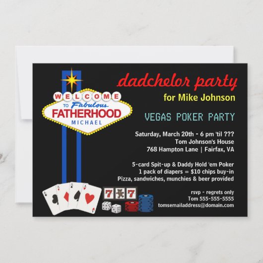 Dadchelor Party - Vegas Casino Style Einladungen (Vorderseite)