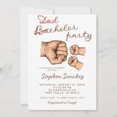Dadchelor Twins Baby Shower Einladung (Vorderseite)
