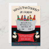 Dadchelor Windel-Fass-Party Einladungen (Vorne/Hinten)