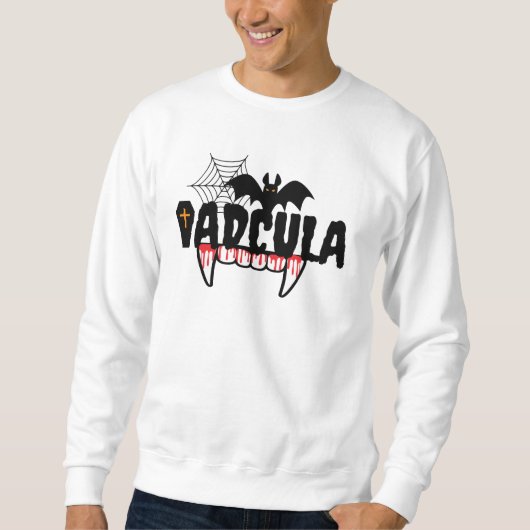 Dadcula, blutige Fangzähne, lustiger Halloween Pap Sweatshirt (Vorderseite)