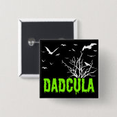 Dadcula Green Dripping Schriftart Flying Bats Butt Button (Vorne & Hinten)
