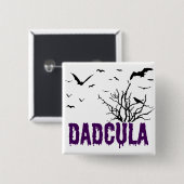 Dadcula Lila Dripping Schriftart Fliegende Flederm Button (Vorne & Hinten)