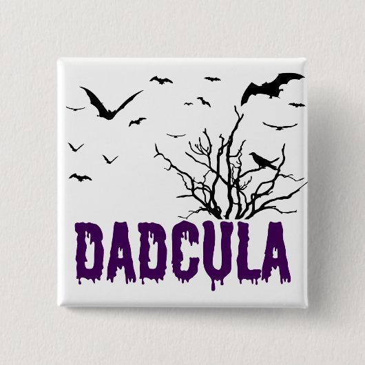 Dadcula Lila Dripping Schriftart Fliegende Flederm Button (Vorderseite)