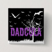 Dadcula Lila Dripping Schriftart Fliegende Flederm Button (Vorderseite)