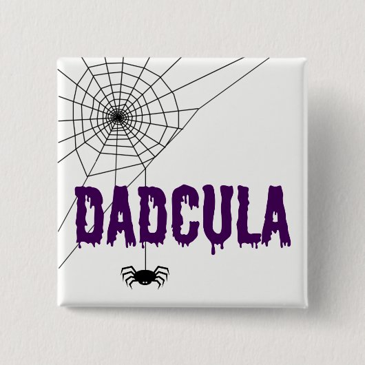 Dadcula Lila Dripping Schriftart Spider Web Button (Vorderseite)