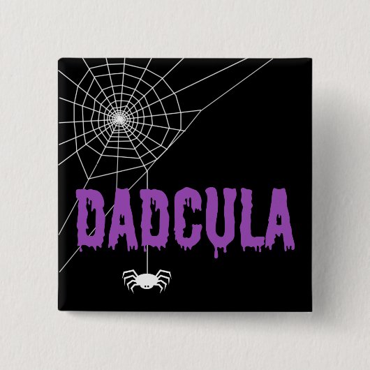 Dadcula Lila Dripping Schriftart Spider Web Button (Vorderseite)