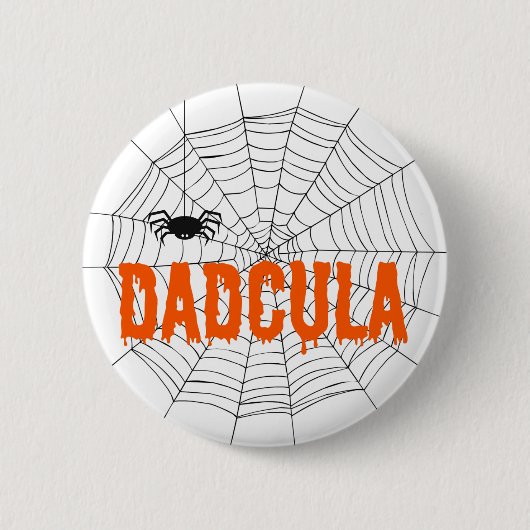Dadcula Orange Dripping Schriftart Spider Web Button (Vorderseite)