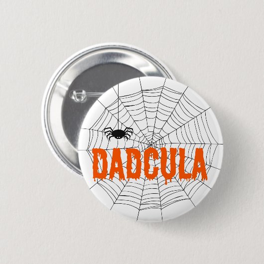 Dadcula Orange Dripping Schriftart Spider Web Button (Vorne & Hinten)