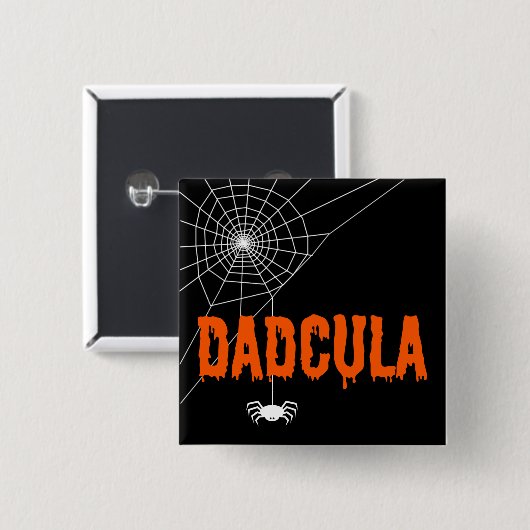 Dadcula Orange Dripping Schriftart Spider Web Button (Vorne & Hinten)