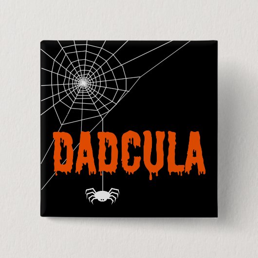 Dadcula Orange Dripping Schriftart Spider Web Button (Vorderseite)