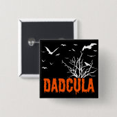 Dadcula Orange Driving Schriftart Flying Bats Button (Vorne & Hinten)