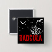 Dadcula Red Dripping Schriftart Flying Bats Button (Vorne & Hinten)