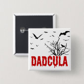 Dadcula Red Dripping Schriftart Flying Bats Button (Vorne & Hinten)
