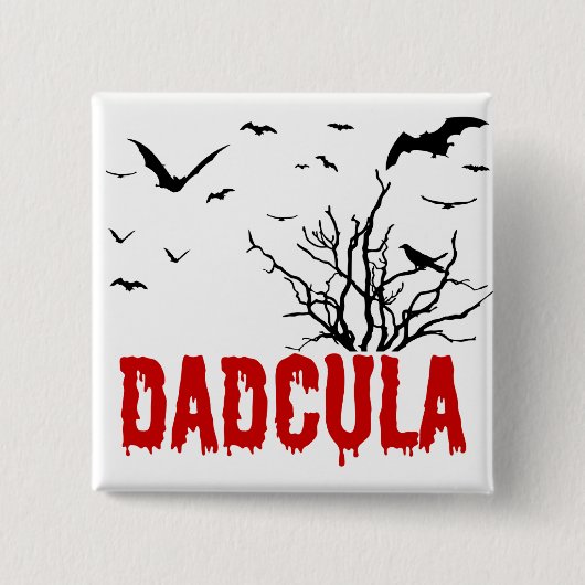 Dadcula Red Dripping Schriftart Flying Bats Button (Vorderseite)