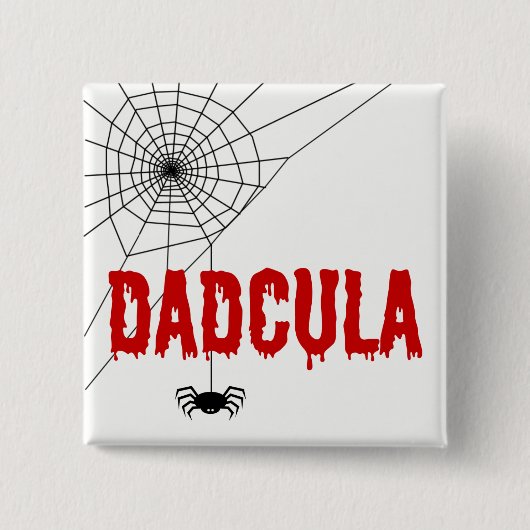 Dadcula Red Dripping Schriftart Spider Web Button (Vorderseite)