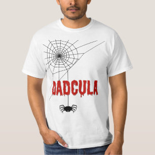 Dadcula tropfendes Blut-Schriftart und Spinne T-Shirt