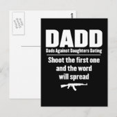 dadd - Väter gegen Töchter verabredet lustig Postkarte (Vorne/Hinten)