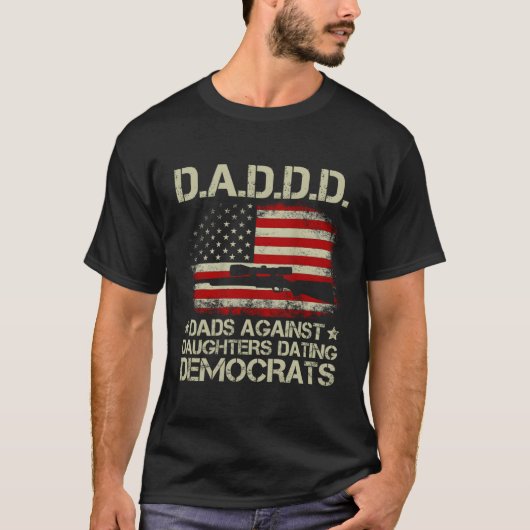 Daddd Gun-Vater gegen Töchter Verabredete Demokrat T-Shirt (Vorderseite)