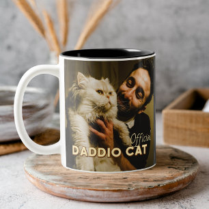 Daddio Katze Modernes individuelles Foto und Katze Zweifarbige Tasse