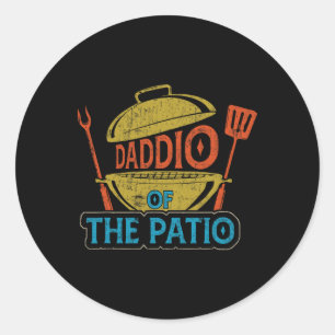 Daddio Von Der Terrasse Vintage Bbq Grill Rbecue V Runder Aufkleber