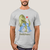 DaddSaurus T-Rex & Twin Baby Boy Dinosaurier T - S T-Shirt (Vorderseite)