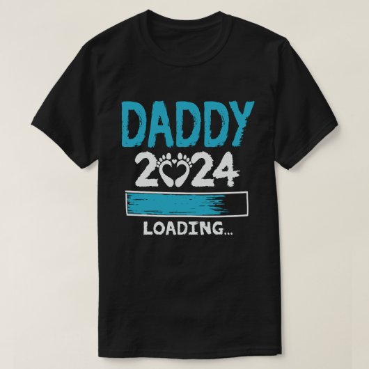 Daddy 2024 Loading Pregnancy Ankündigung New Dad T-Shirt (Design vorne)