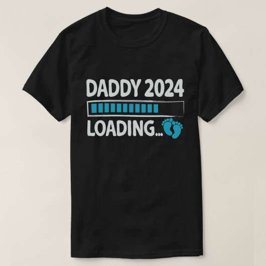 Daddy 2024 Loading Pregnancy Ankündigung New Dad T-Shirt (Design vorne)