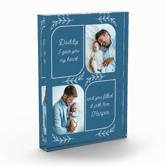 Daddy 2 Vertikales Foto Liebende Worte Personalisi (Links)