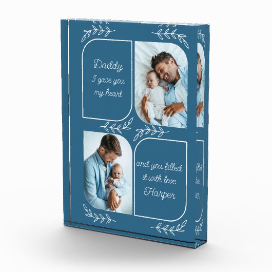 Daddy 2 Vertikales Foto Liebende Worte Personalisi (Rechts)
