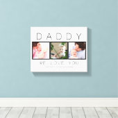 Daddy 3 Foto Vatertag Leinwanddruck (Insitu (Holzboden))