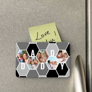 Daddy 5 Foto 5 Letter Honeycomb Foto Collage Magnet