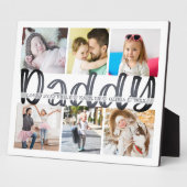 DADDY 6 Photo Collage Gray Custom Text 8x10 Plaque Fotoplatte (Seite)