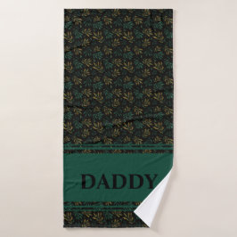 Daddy Aesthetic Botanical Gold Twigs Pattern Badehandtuch